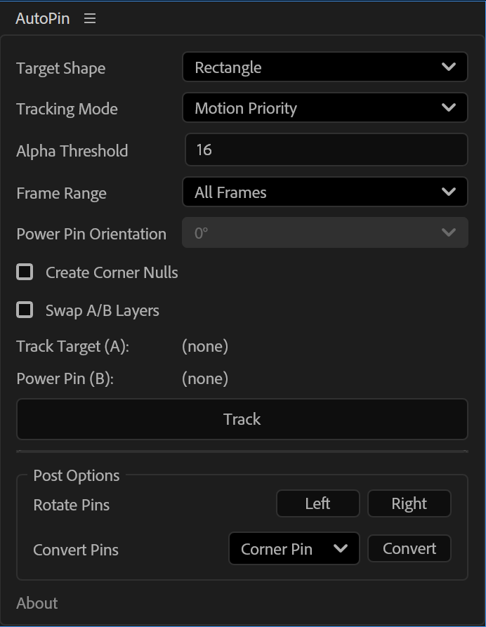 After Effects の Auto Pin パネル